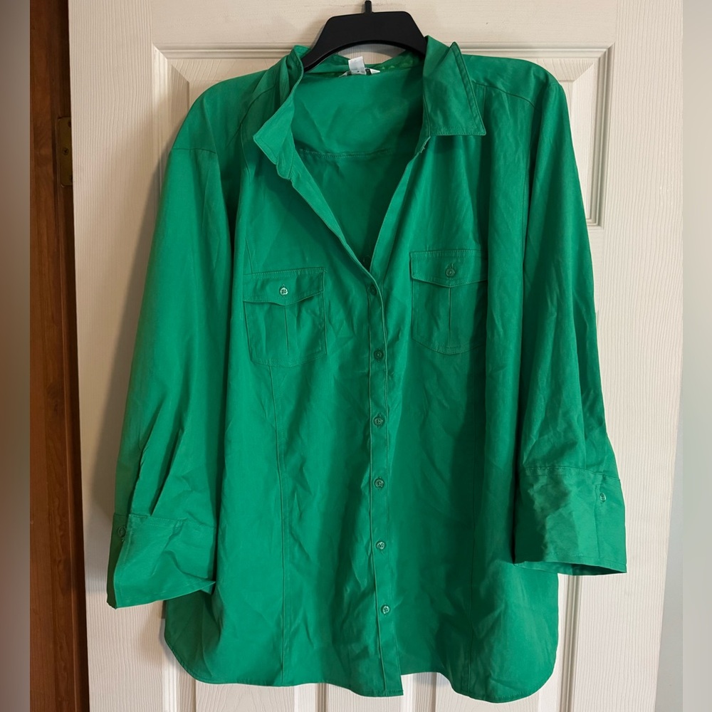 Green collared shirt
